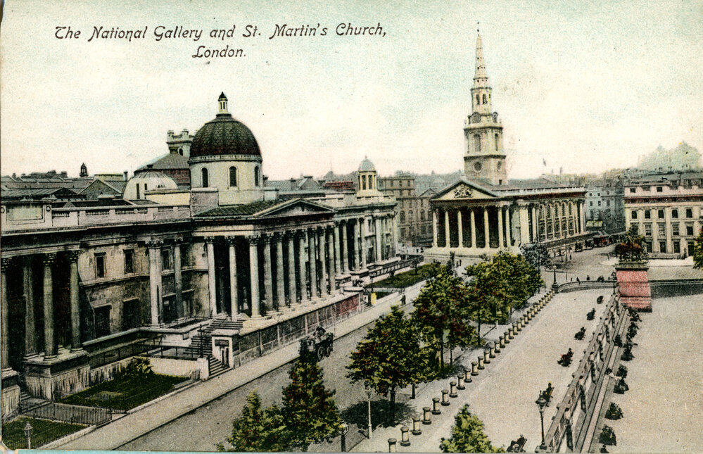 National Gallery and St Martin's Church, London