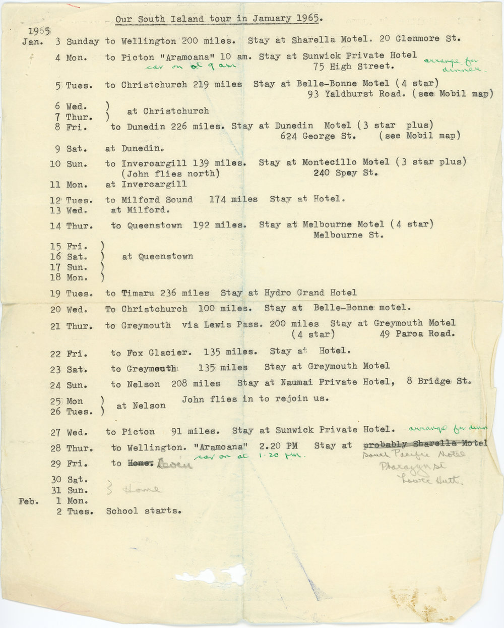 McKay South Island Tour, 1965