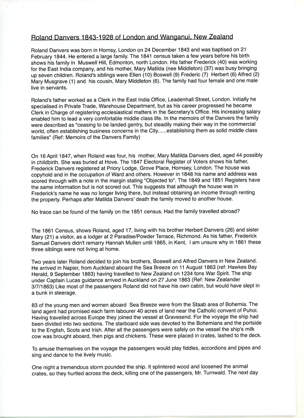 Roland Danvers Biography