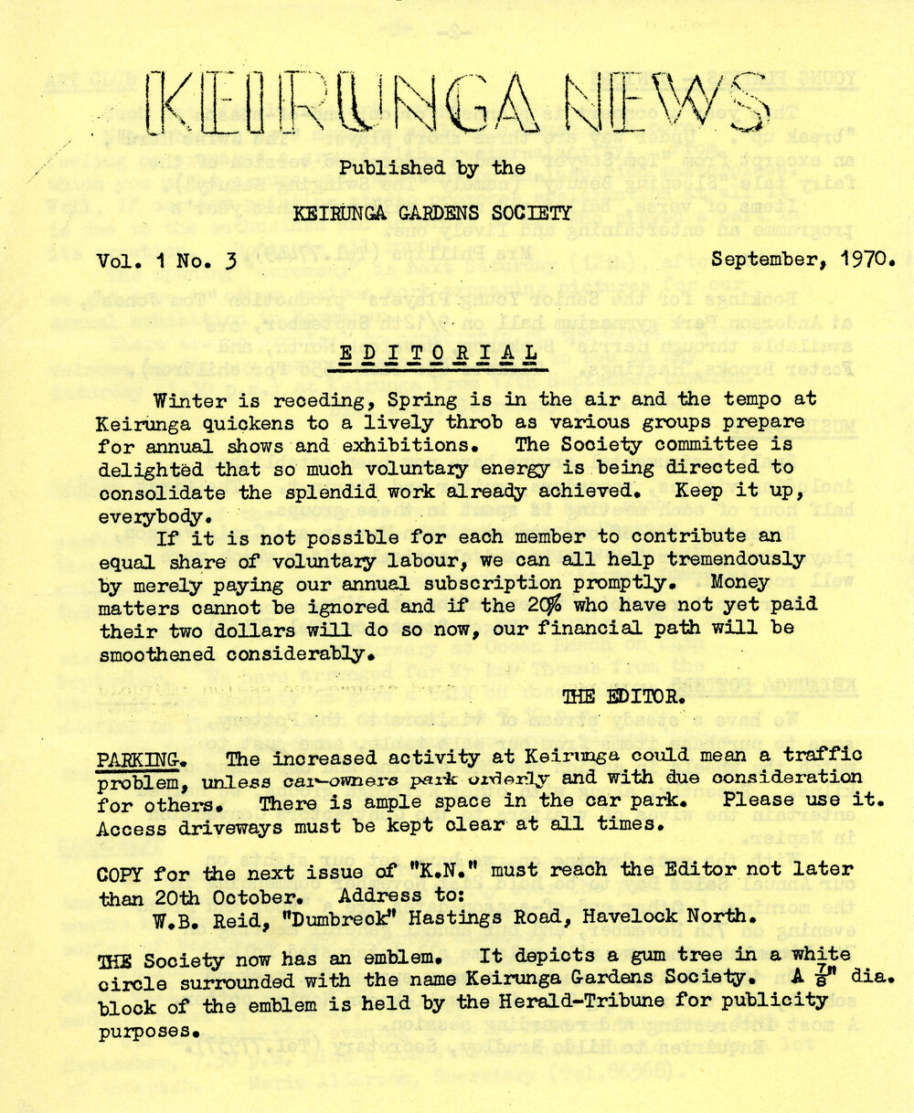 Keirunga News, Vol.1 No.3. September 1970