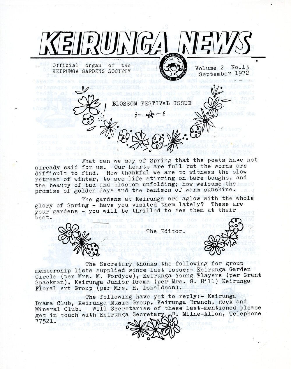 Keirunga News, Vol.2 No.13. September 1972