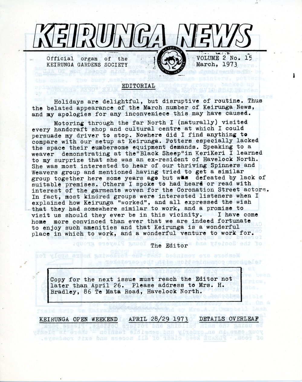 Keirunga News, Vol.2 No.15. March 1973