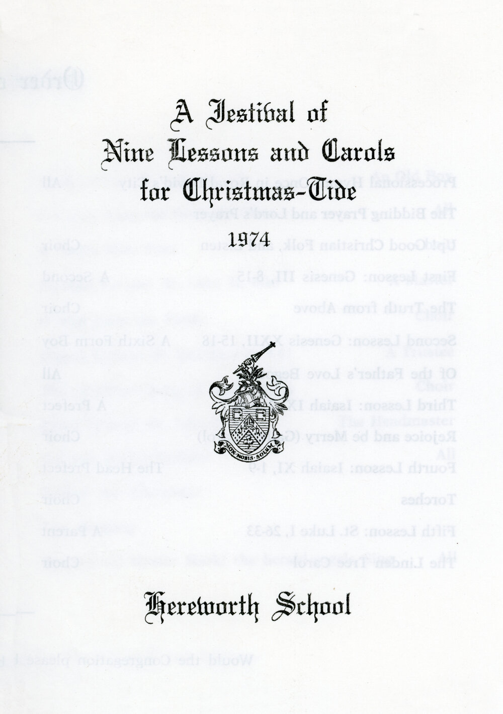 A Festival of Nine Lessons and Carols for Christmas-Tide