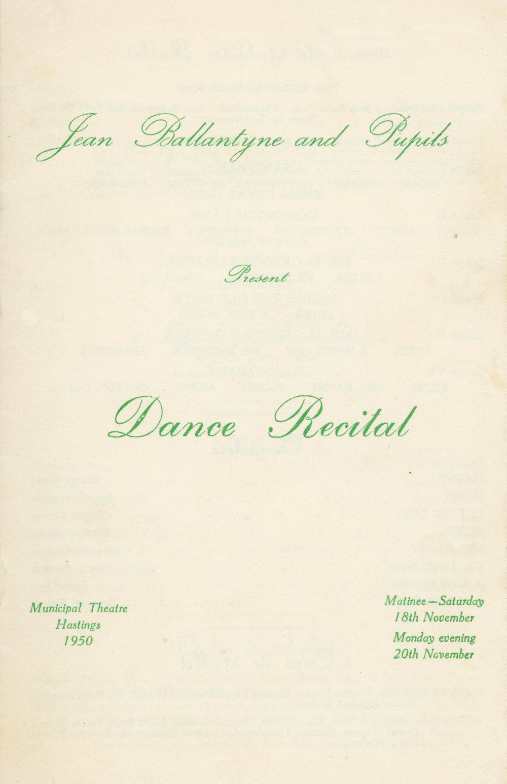 Dance Recital Programme