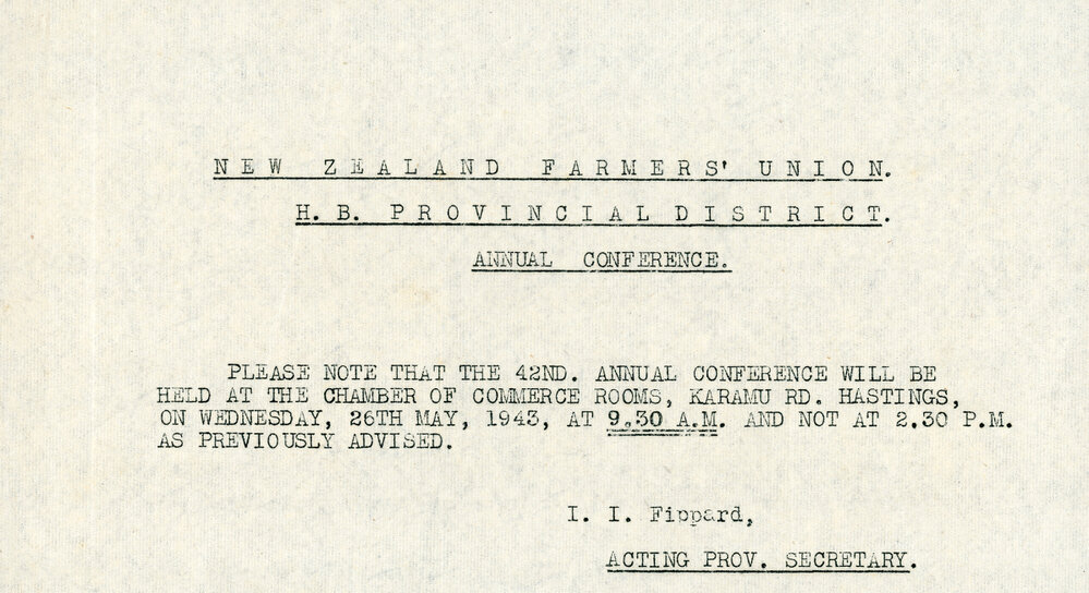 NZ Farmers' Union Annual Conference Notice