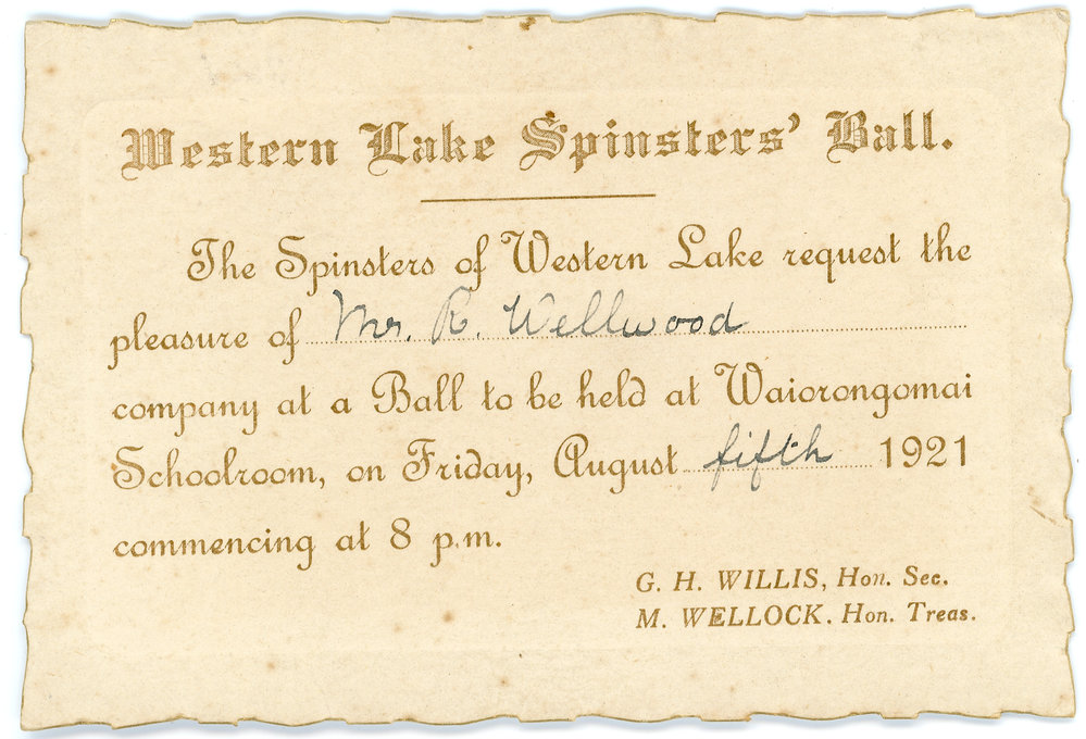 Invitation to Western Lake Spinsters' Ball