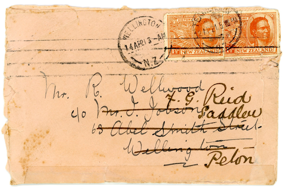Redirected Envelope for Mr. R. Wellwood