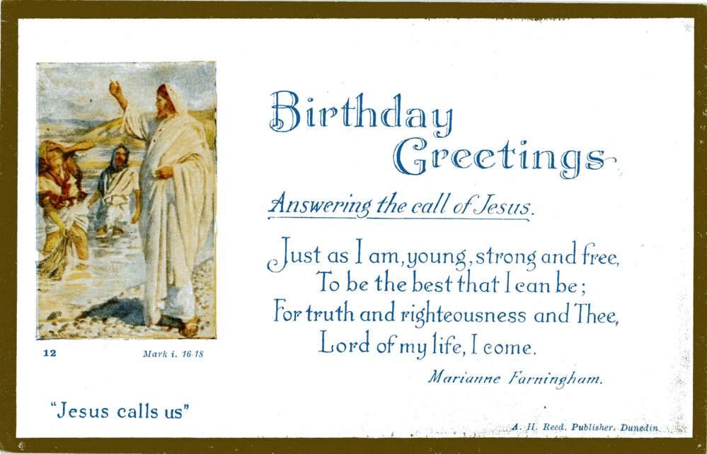 Religious Themed Birthday Cards (A. H. Reed Publisher)
