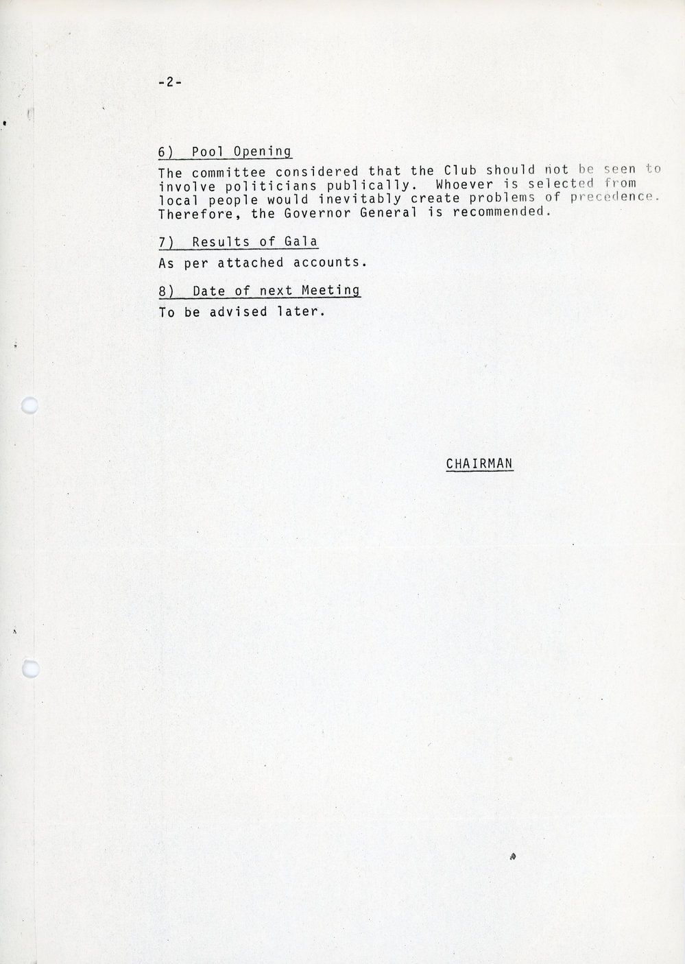 Rotary Club of Havelock North - High School Swimming Pool Project 1981-1984