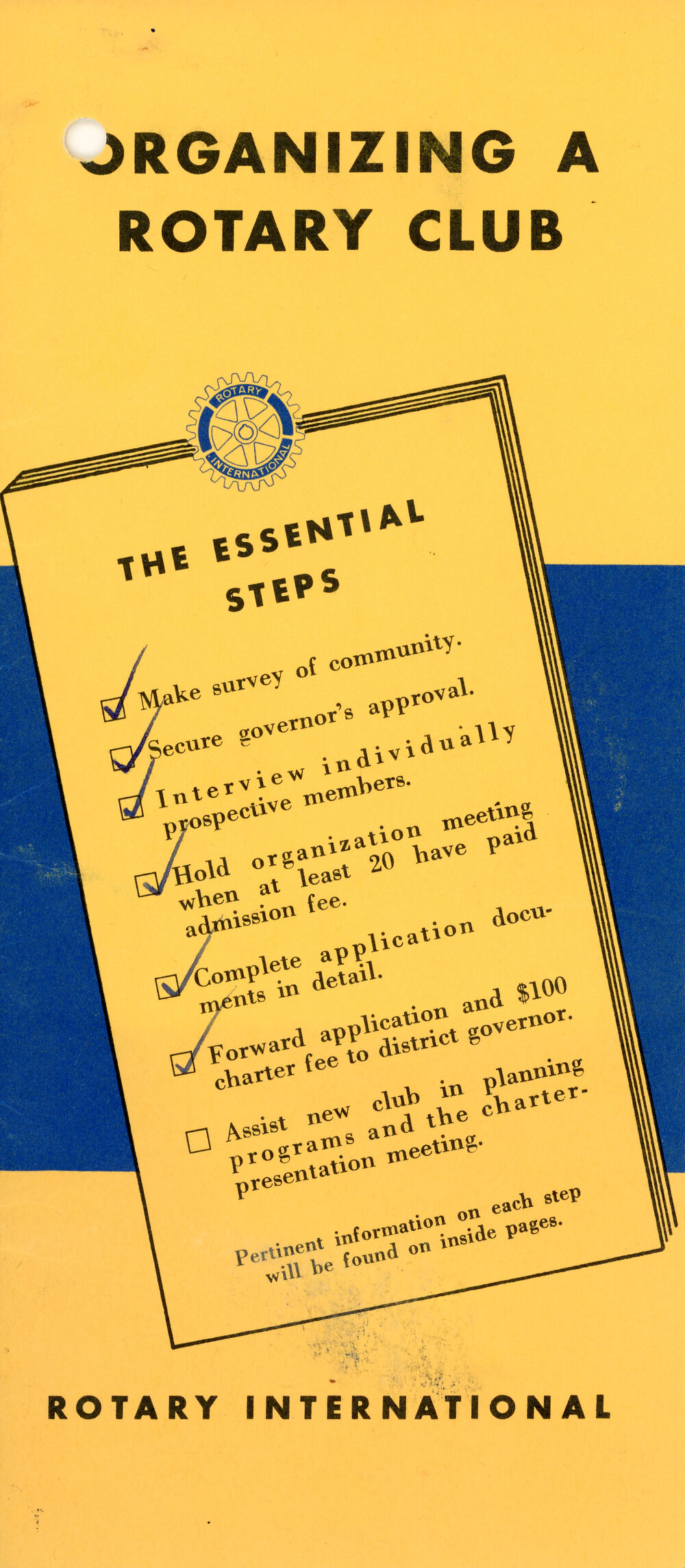 Organising a Rotary Club Pamphlet