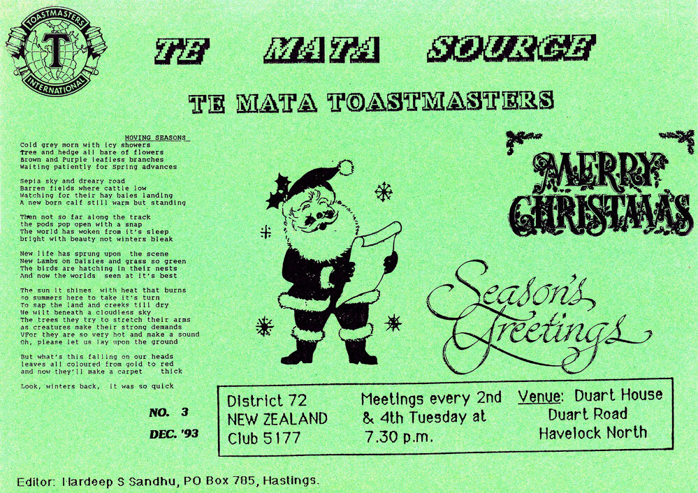 Te Mata Source December 1993