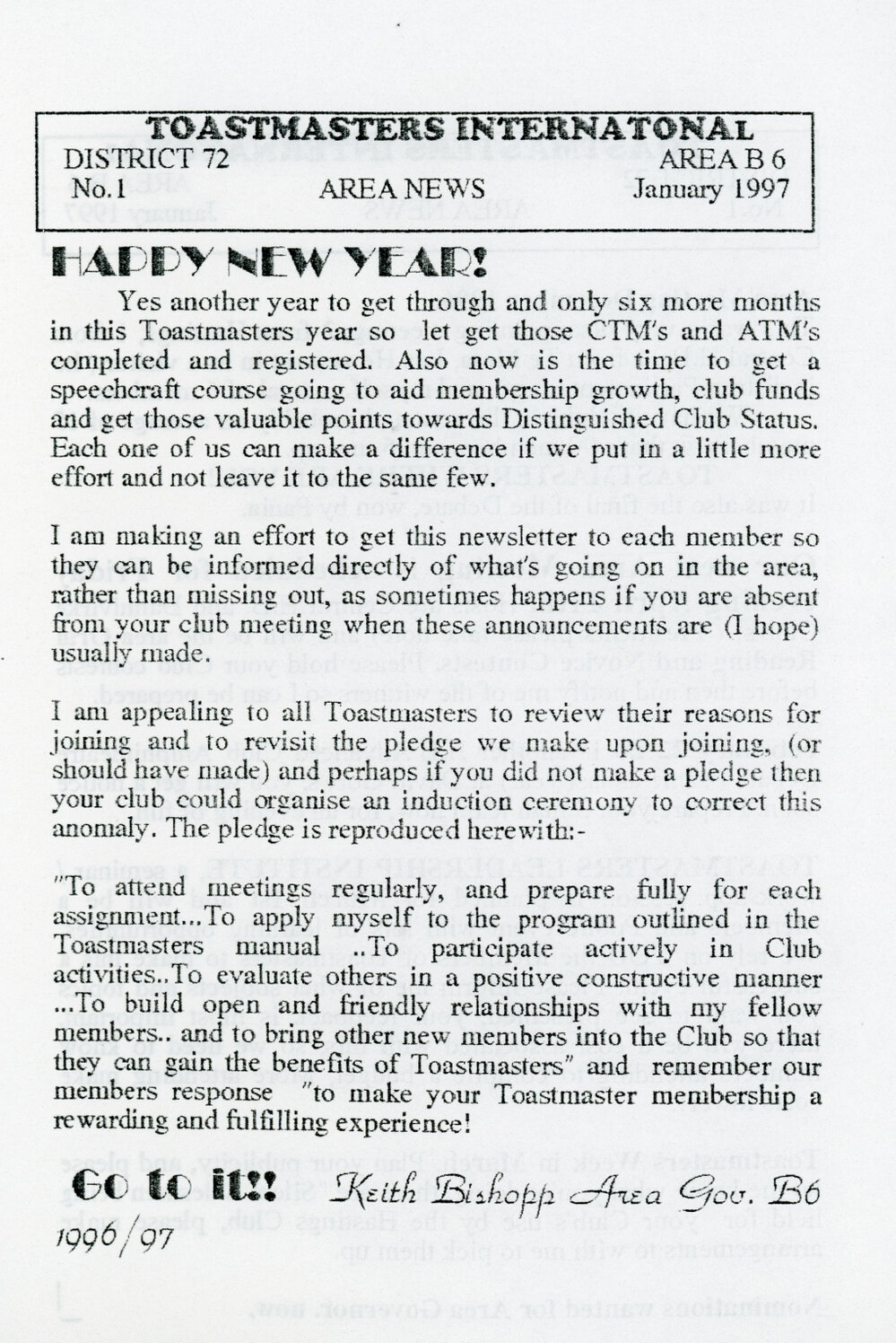 Toastmasters International Newsletter