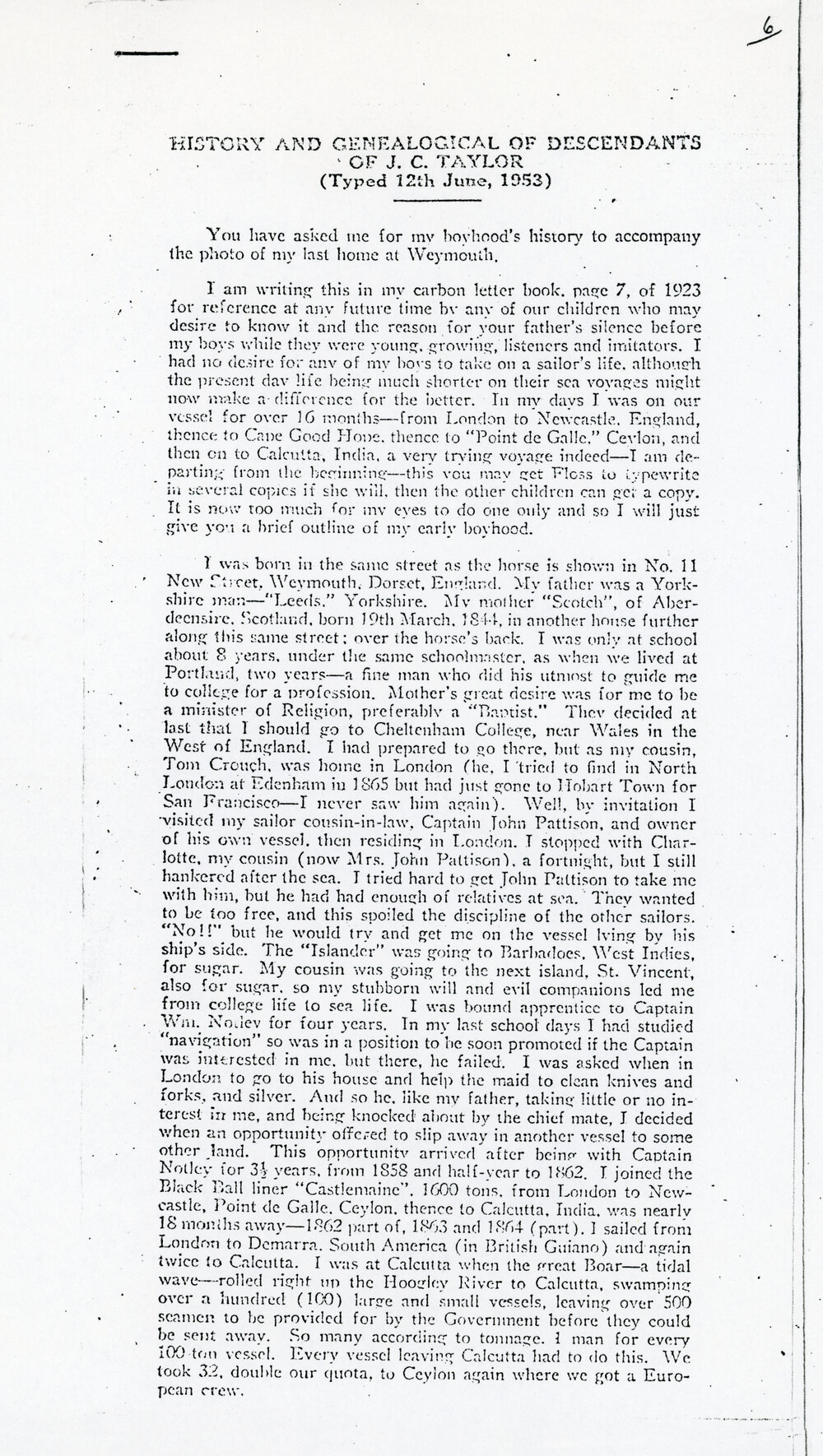 Taylor Family History