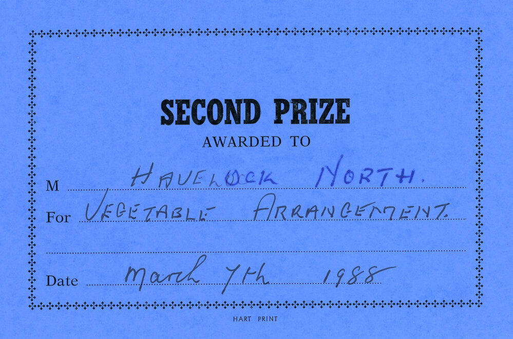 WDFF Certificate: Vegetable Arrangement
