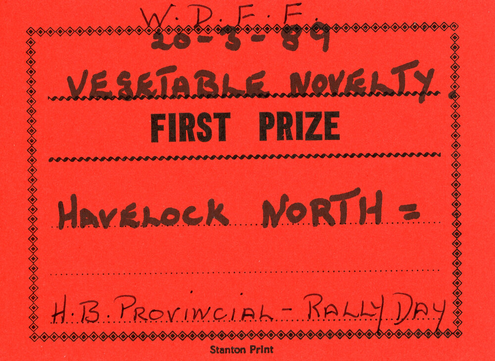 WDFF Certificate: Vegetable Novelty