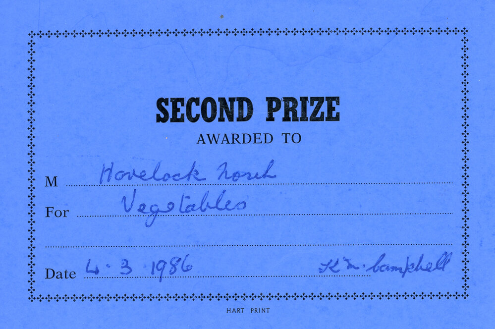 WDFF Certificate: Vegetables