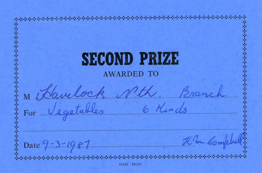WDFF Certificate: Vegetables 6 Kinds