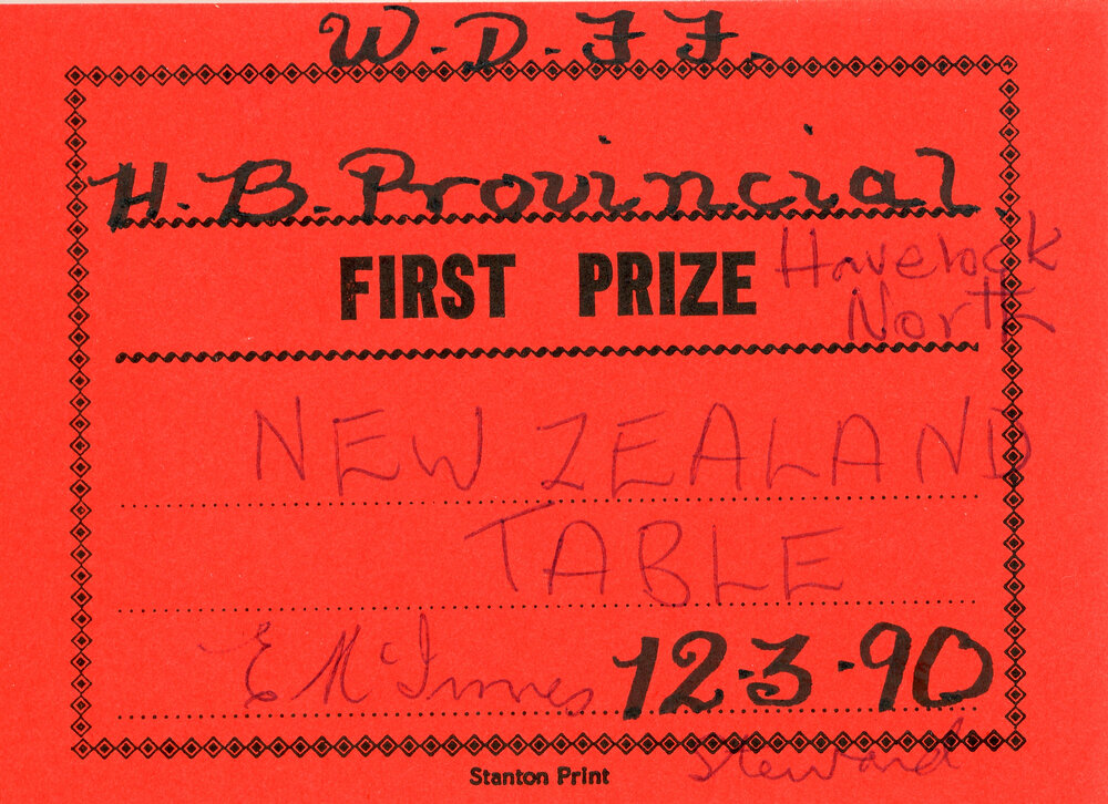 WDFF Certificate: New Zealand Table
