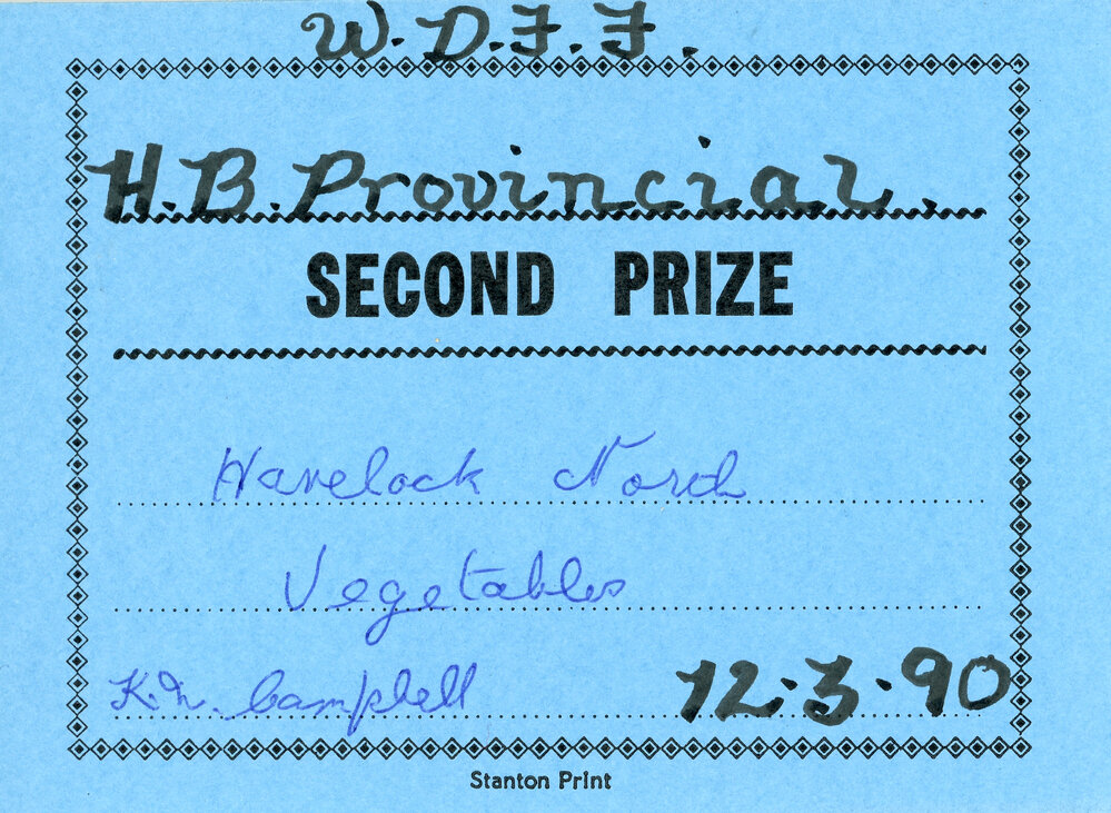 WDFF Certificate: Vegetables