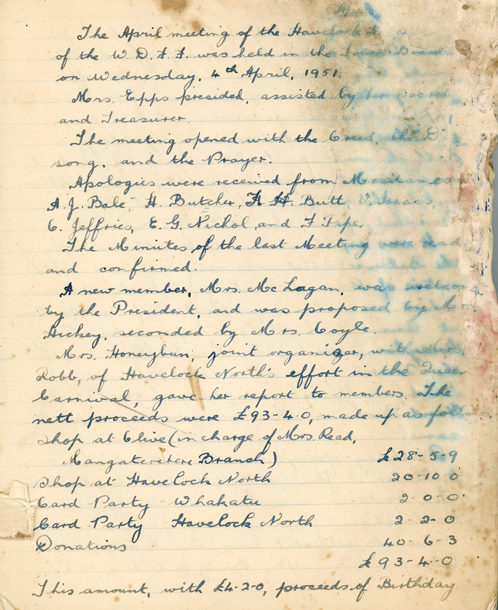 WDFF General Minutes Book 1951 - 1956