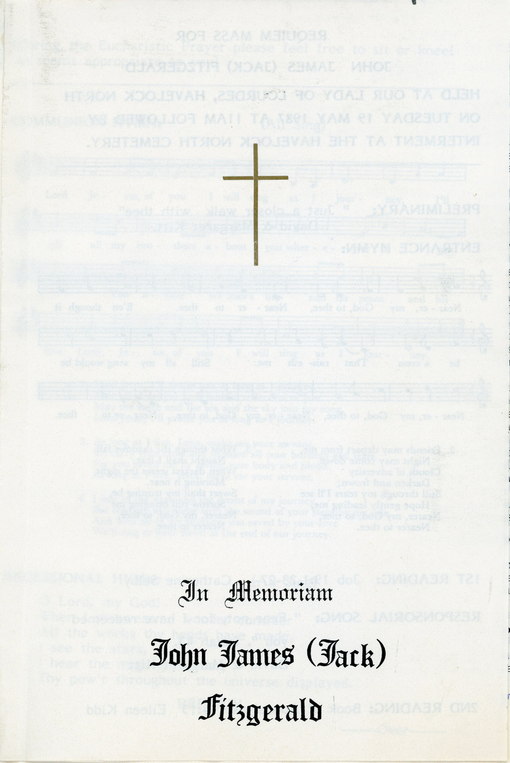 Funeral Service Programme for John Fitzgerald