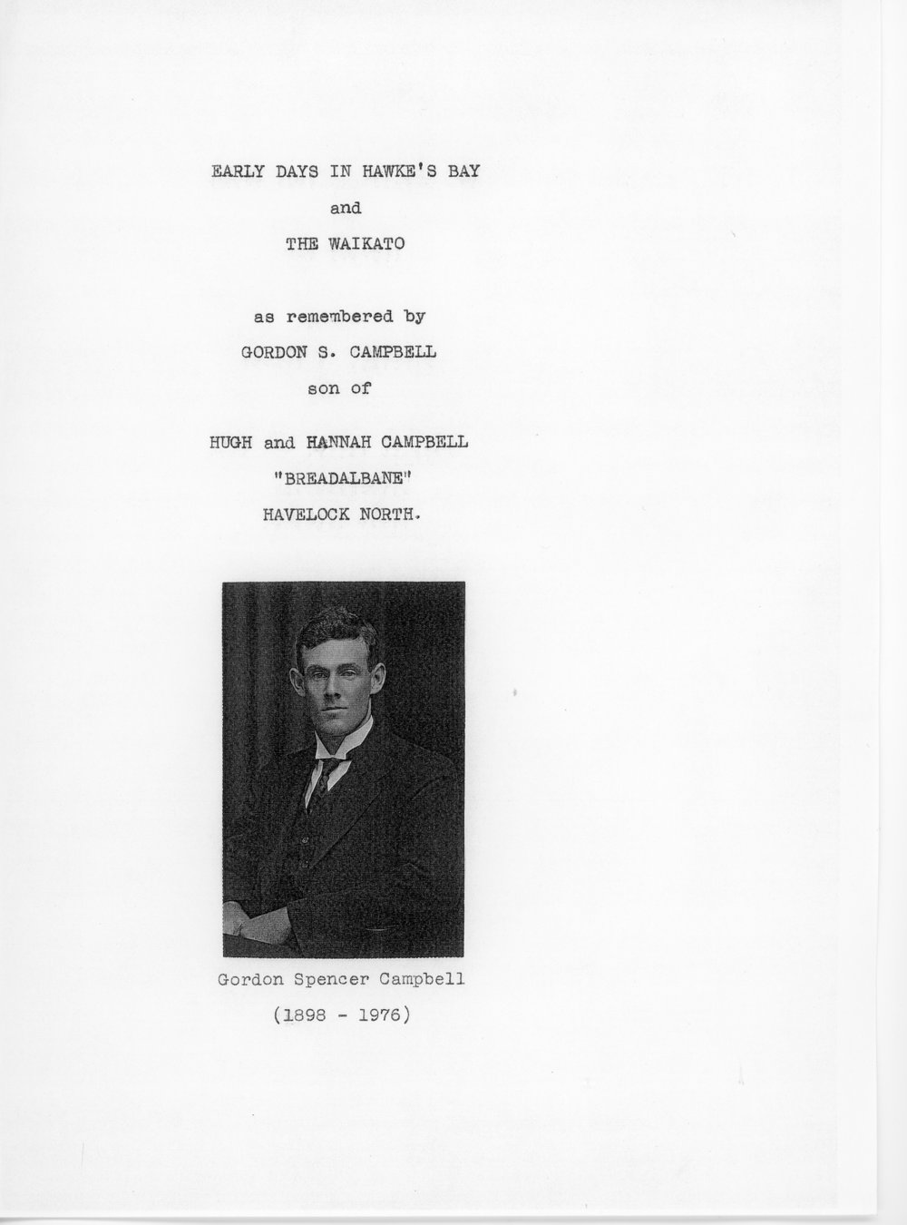 Early Days in Hawke's Bay and the Waikato 