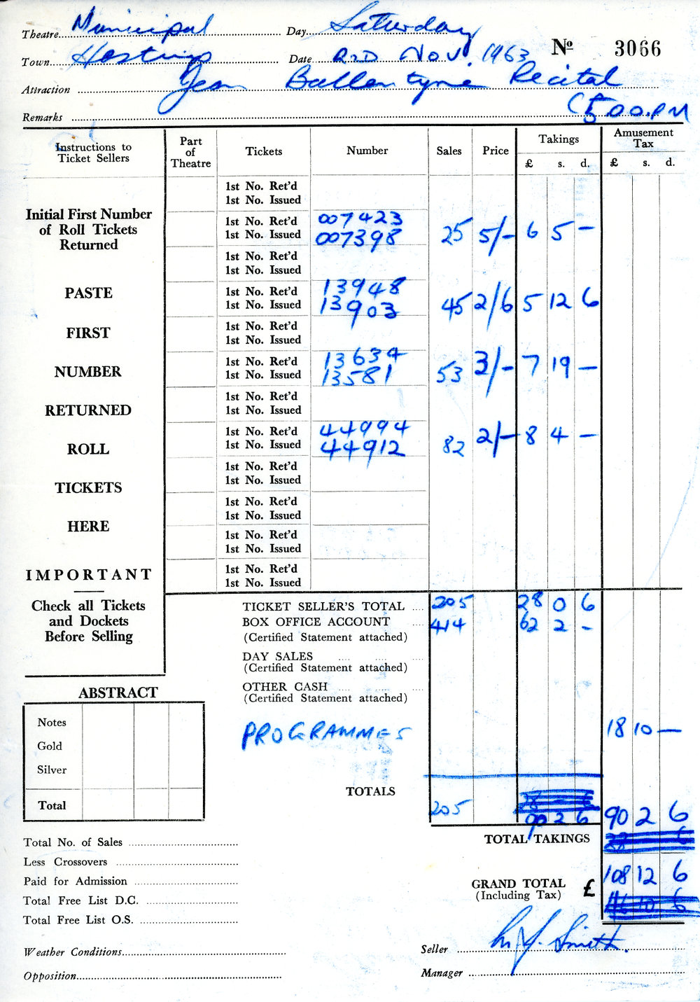 Municipal Theatre Recital Tickets Docket