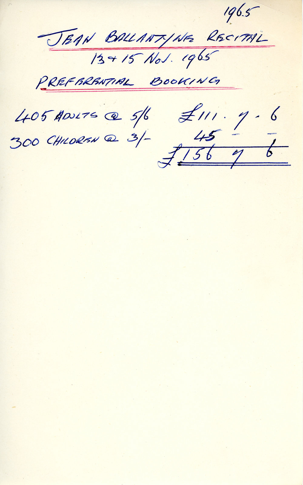 Preferential Booking Docket 