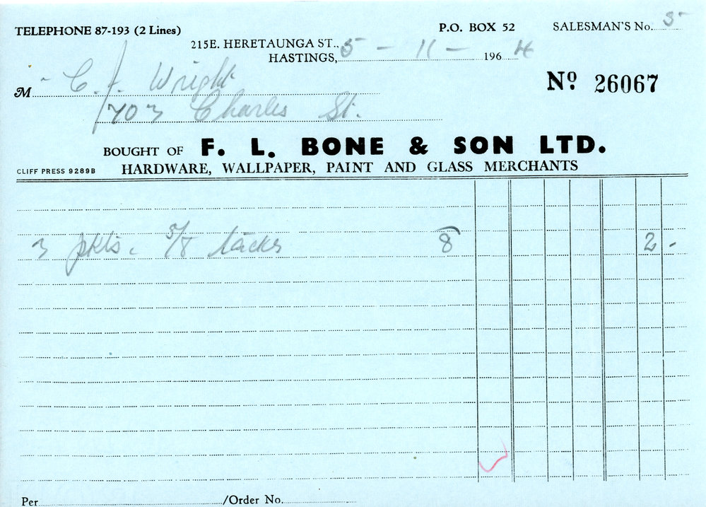 F. L. Bone Sales Dockets