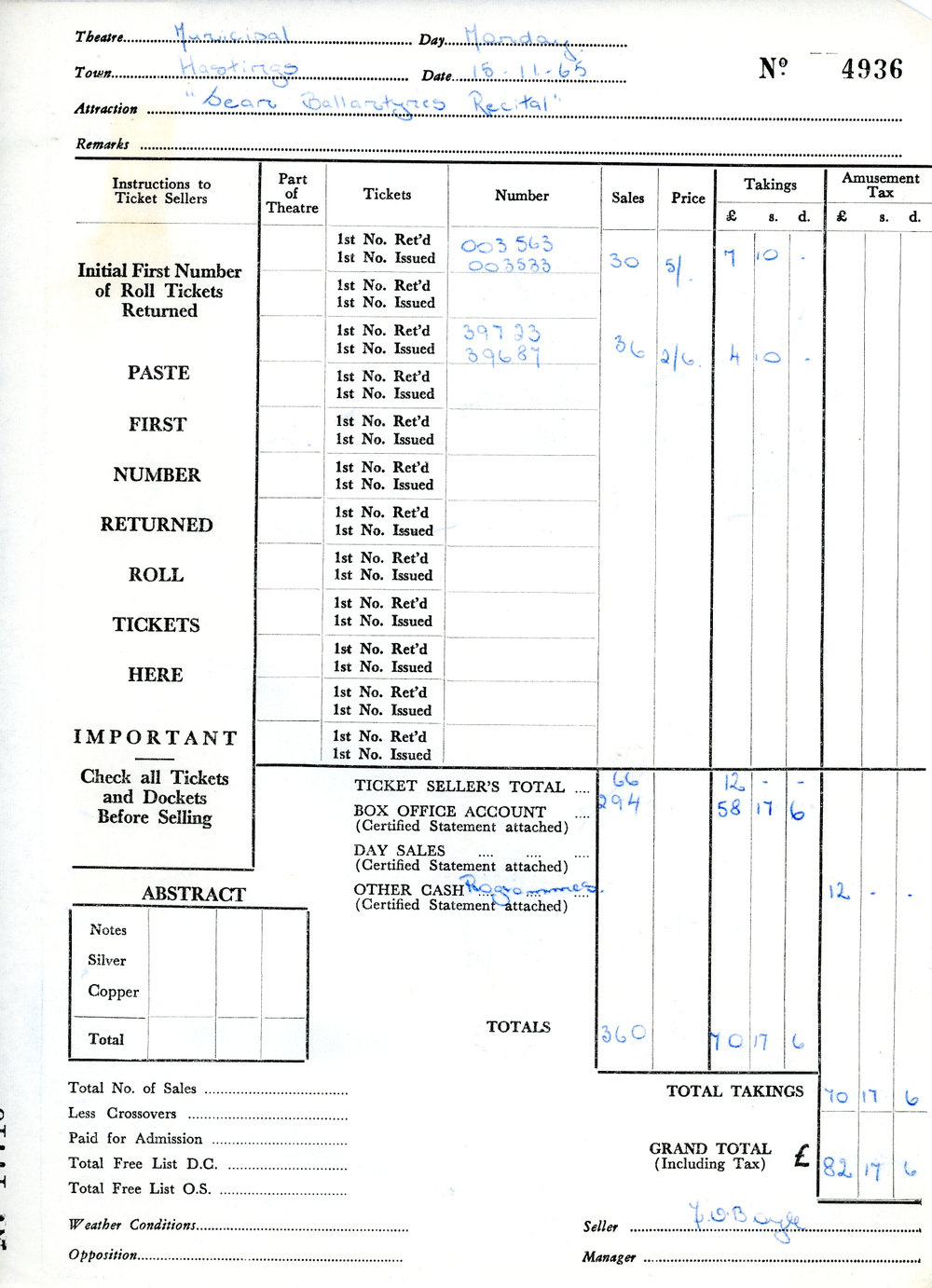 Municipal Theatre Recital Tickets Docket