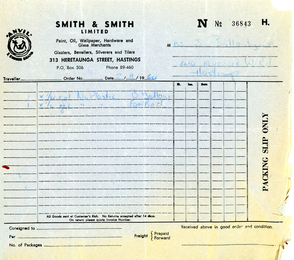 Two Smith and Smith Packing Slips