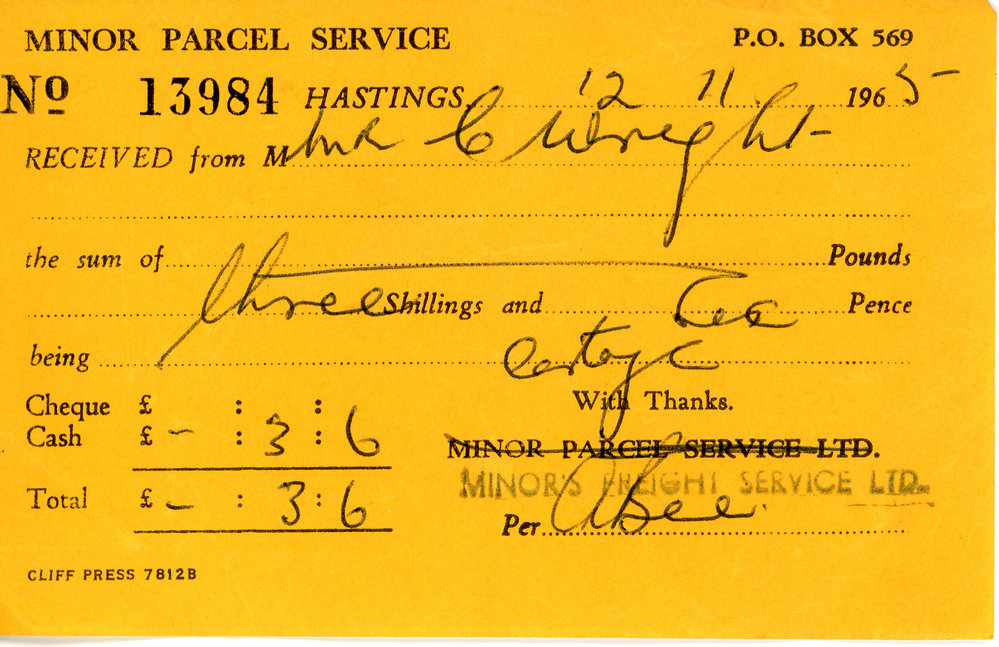 Minor's Freight Service Receipt