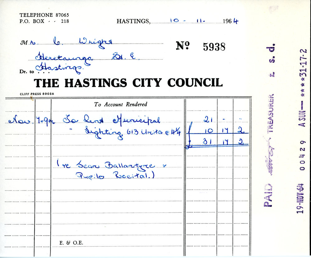 Hastings City Council Invoice
