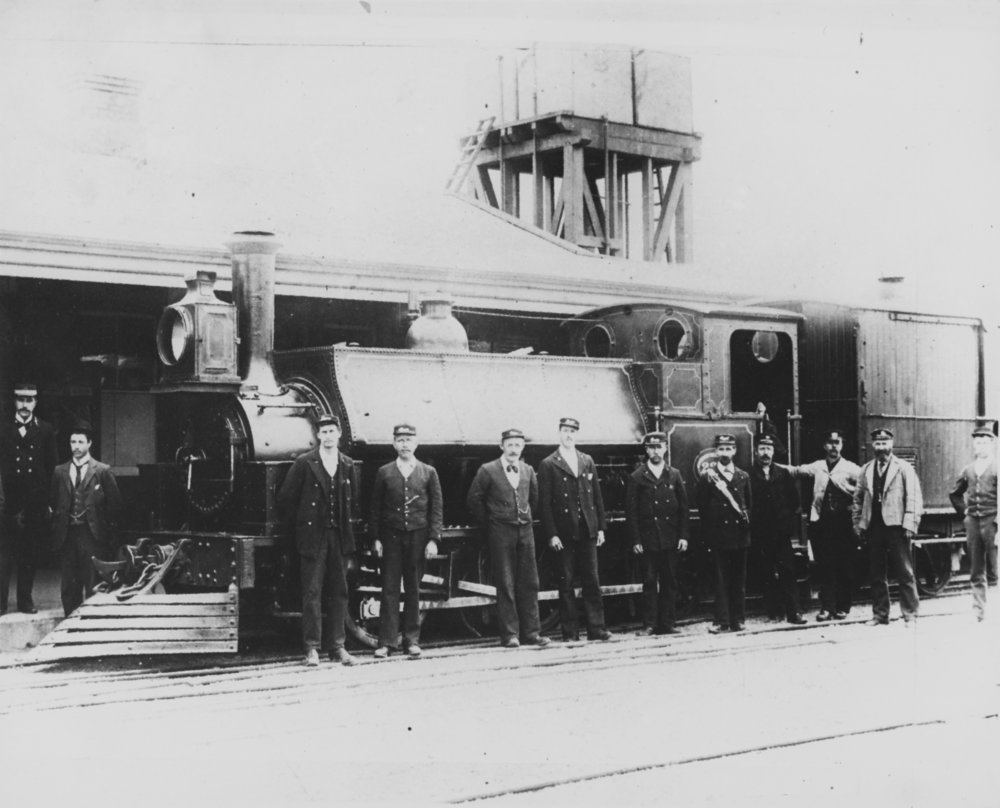 Hastings Railway Staff With F Class Locomotive
