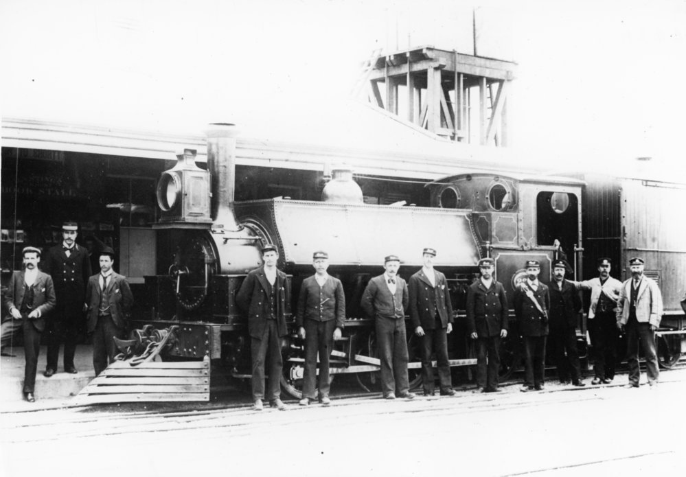 Hastings Railway Staff With F Class Locomotive