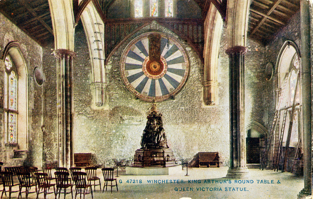 Winchester, King Arthur's Round Table and Queen Victoria Statue