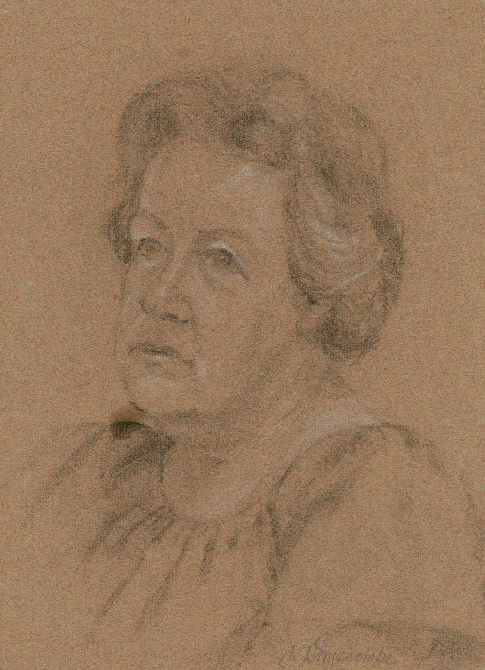 Pastel Drawing of Hilda Bradley (1910-1993) by W. Edgecombe