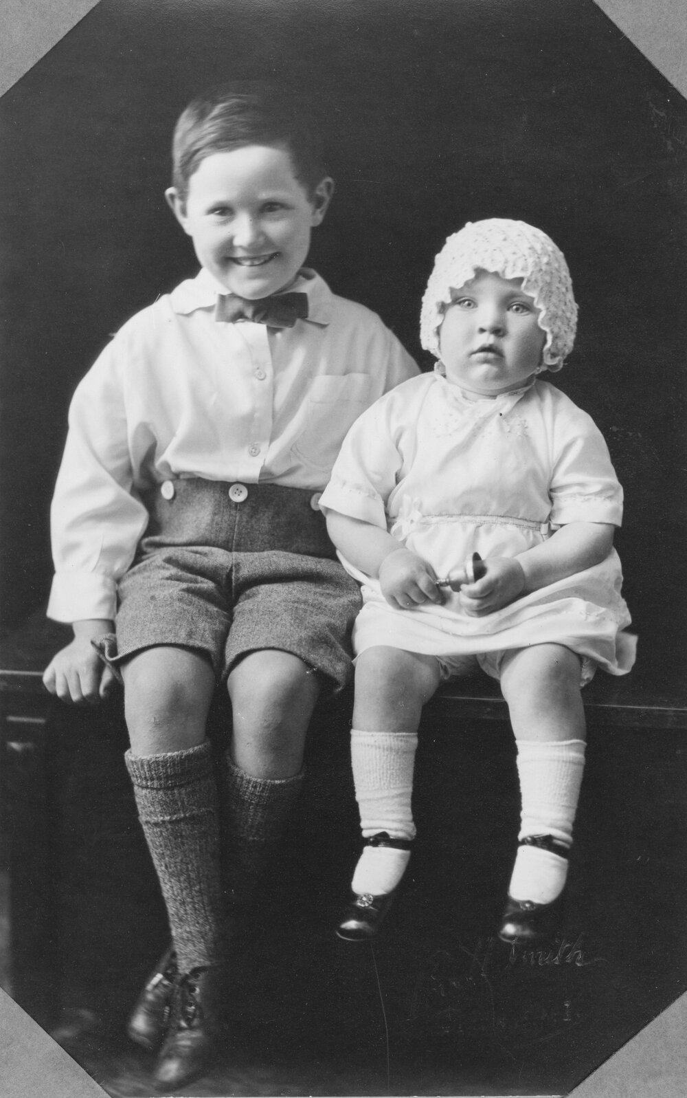 Studio Portrait of a Brother and Sister