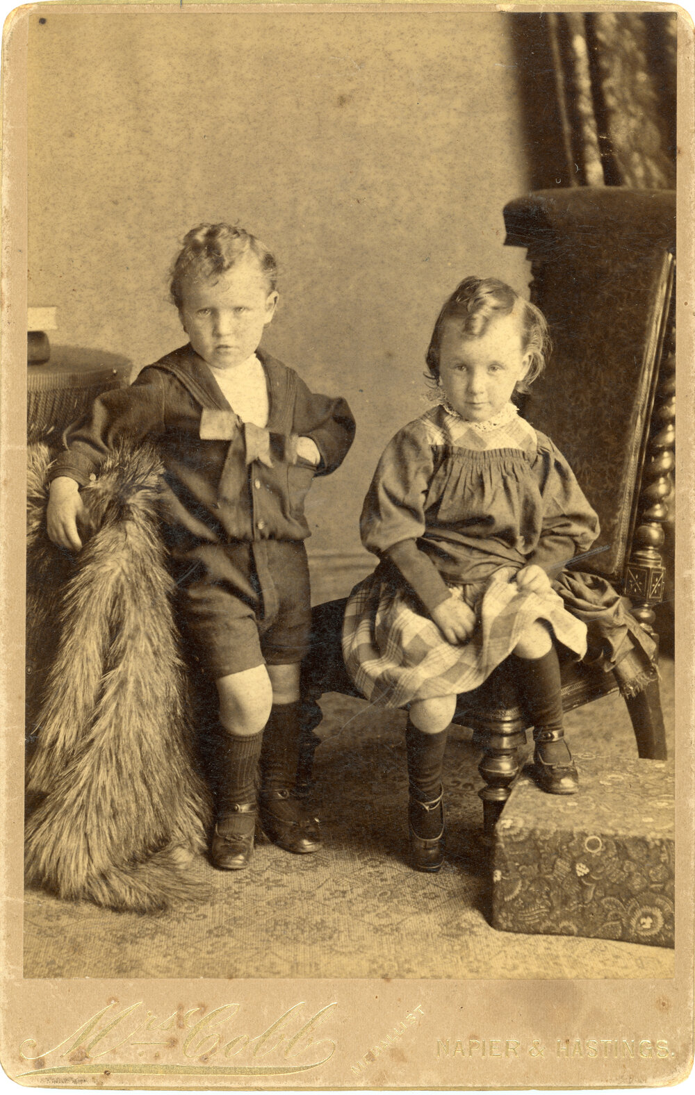 Studio Portrait of Two Children