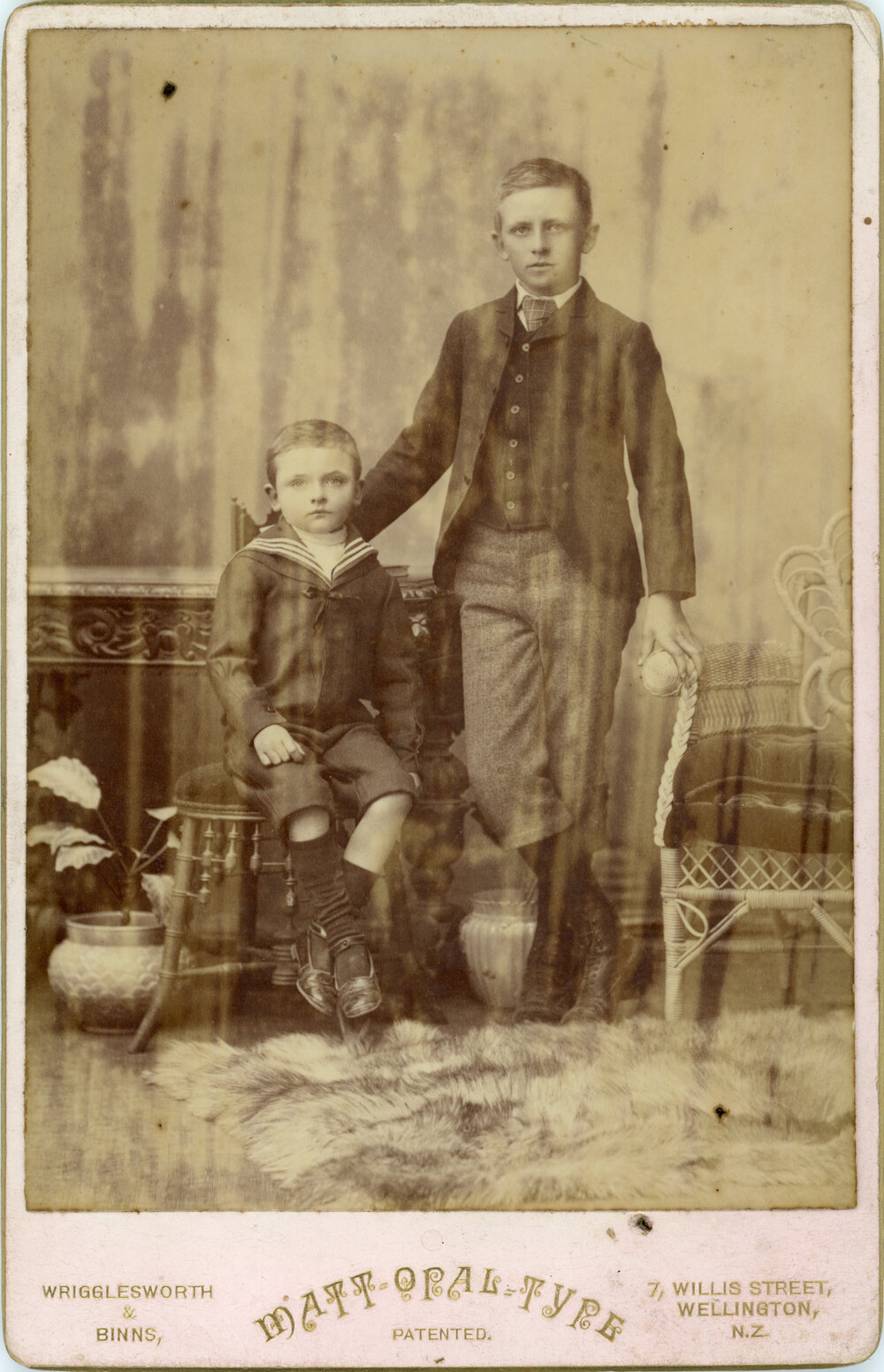 Studio Portrait of Two Boys