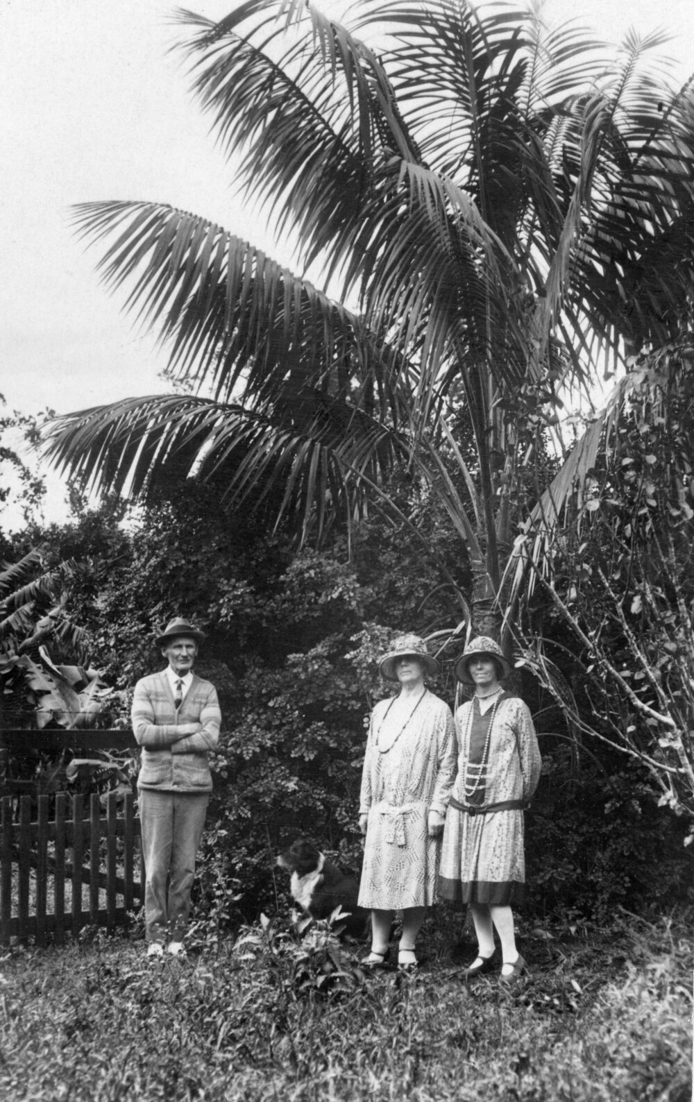 Outdoor Portrait of Mr and Mrs Bennett, Mrs Thatcher and Dog on Norfolk Island