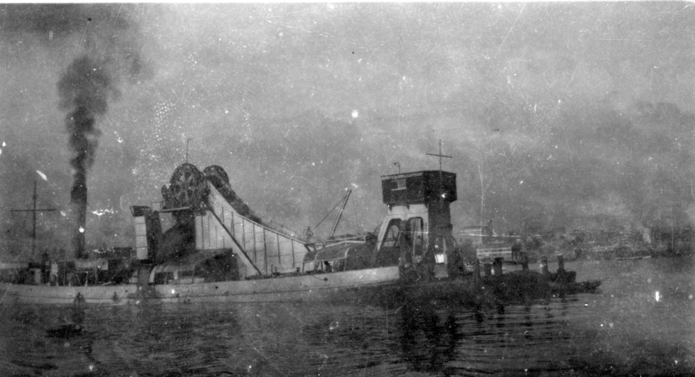 Dredge in operation