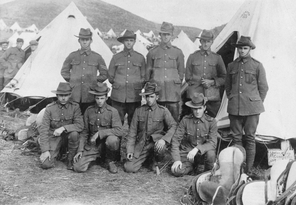 Mounted Rifles in Front of Tents, Egypt or Palestine