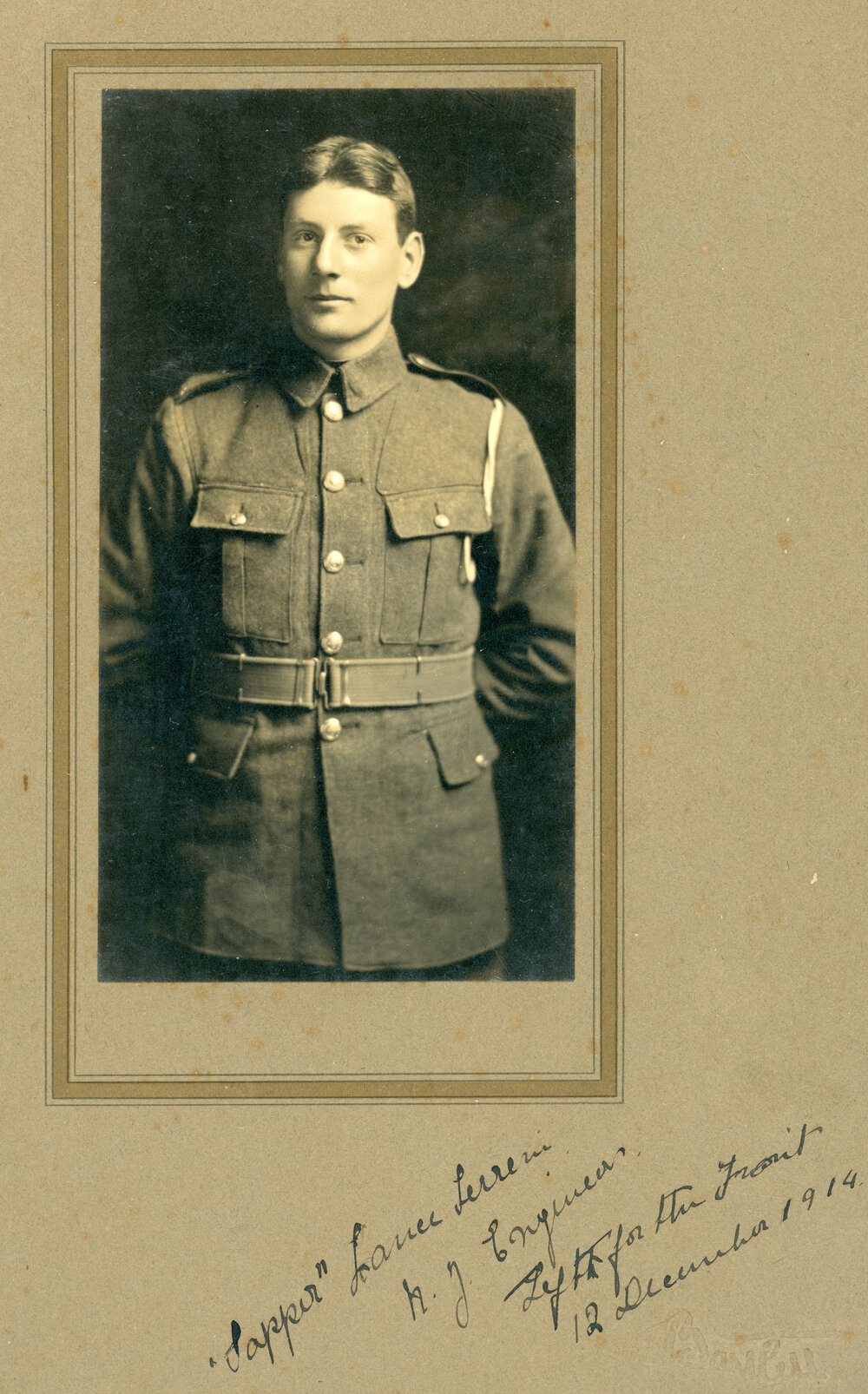 Portrait of Lance Fabio Sydney Terreni in WW1 Uniform