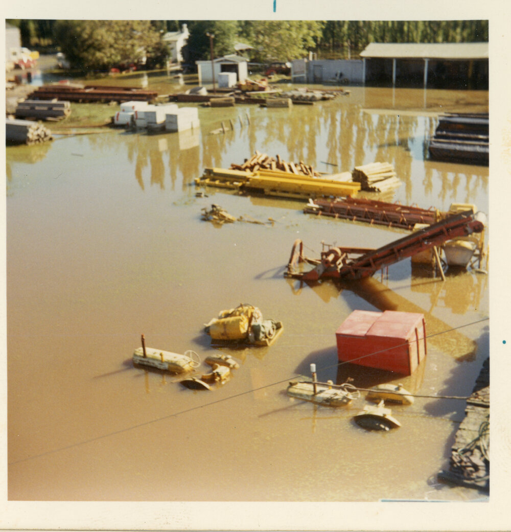 Flooded Workyard and Sheds
