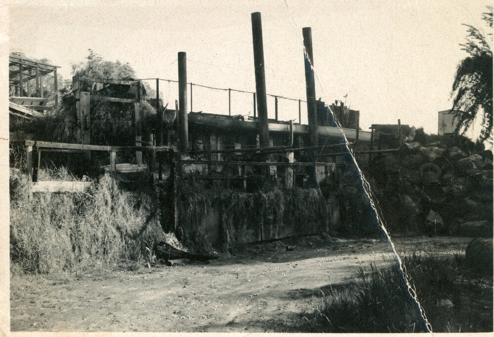 Bank with Wooden Structures