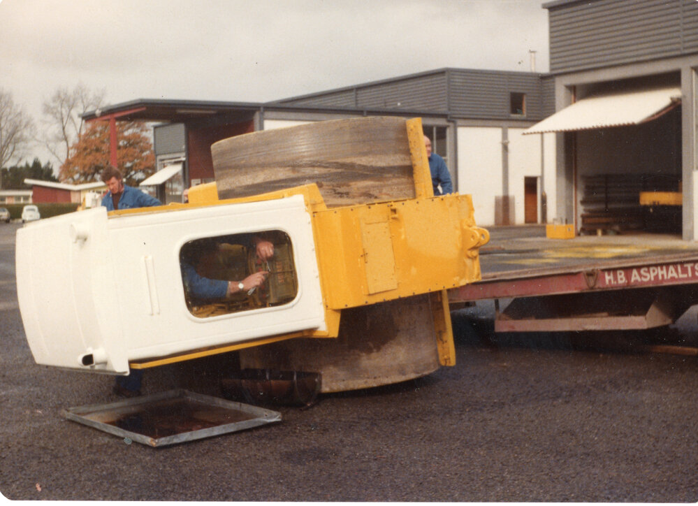 Overturned Road Roller