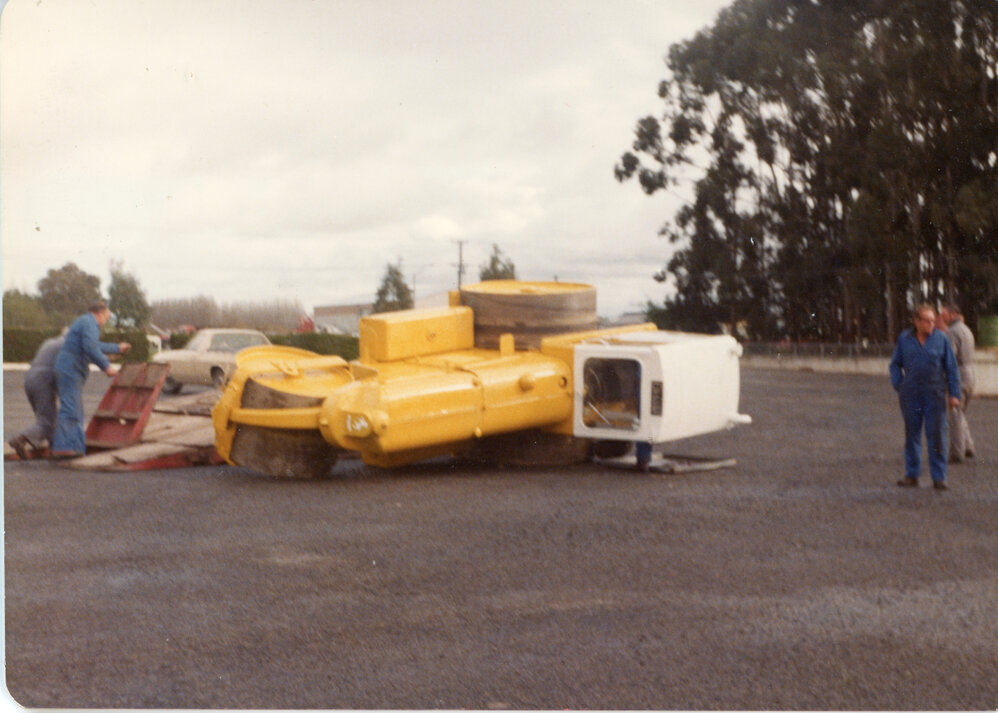 Overturned Road Roller