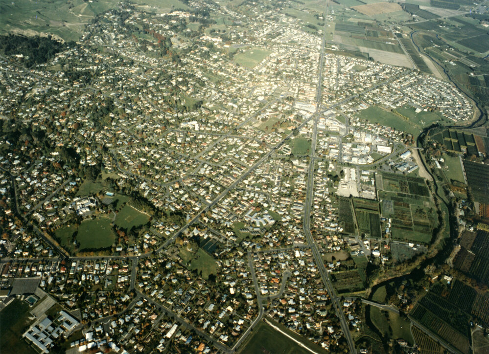 Aerial View of Havelock North Village and Surrounds, 1989