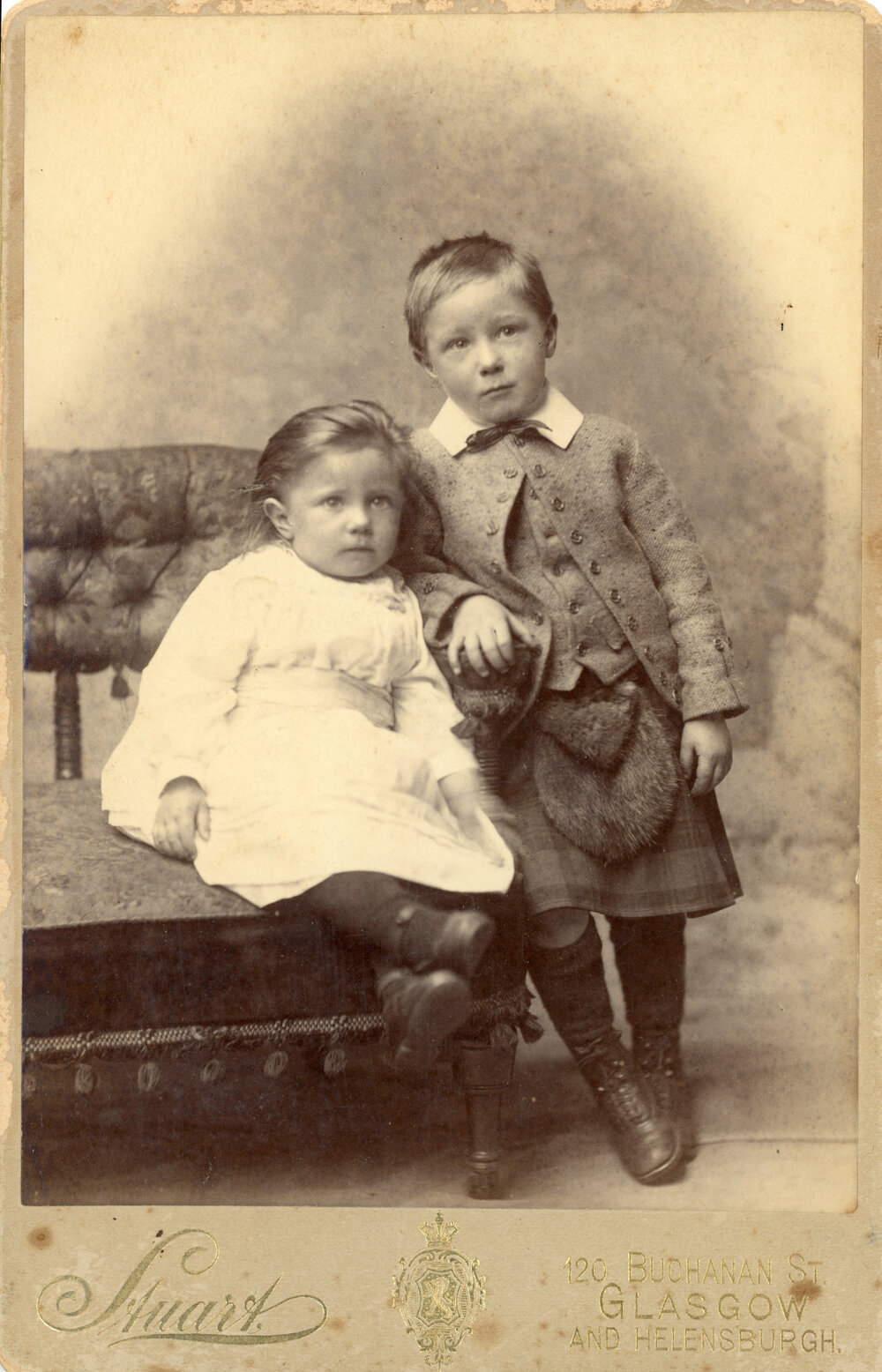Studio Portrait of Two Children